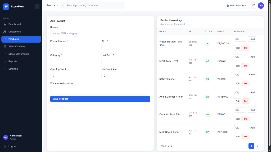 StockFlow ERP Inventory Management